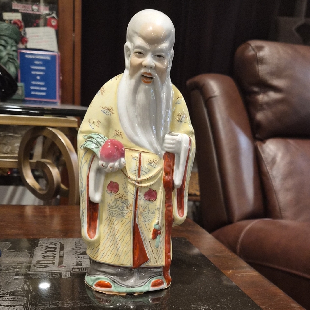 Vintage SHOU XING Porcelain Ceramic Figurine Stamped